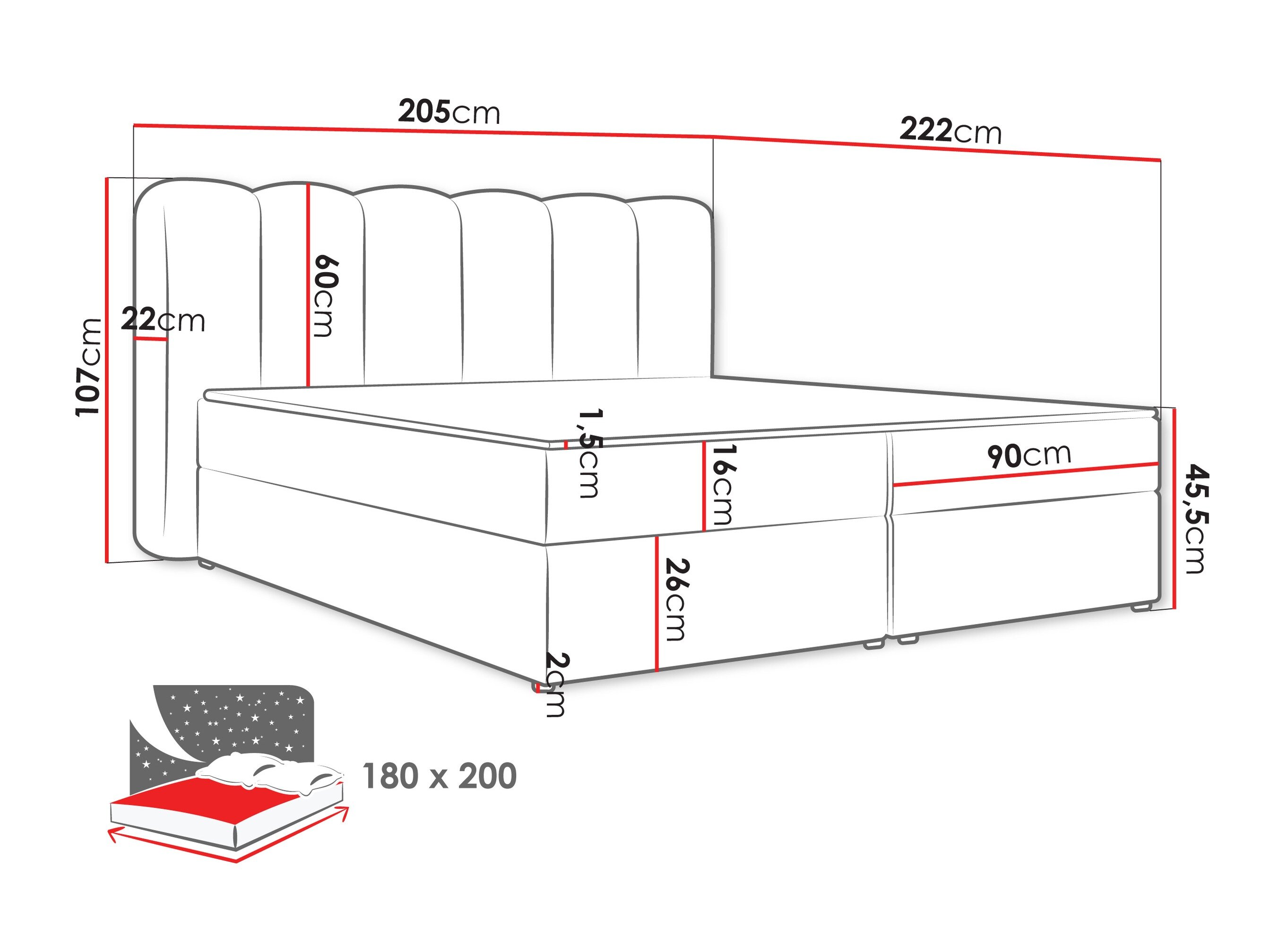 Boxspring Stonecrest 112 (Lambi 07)