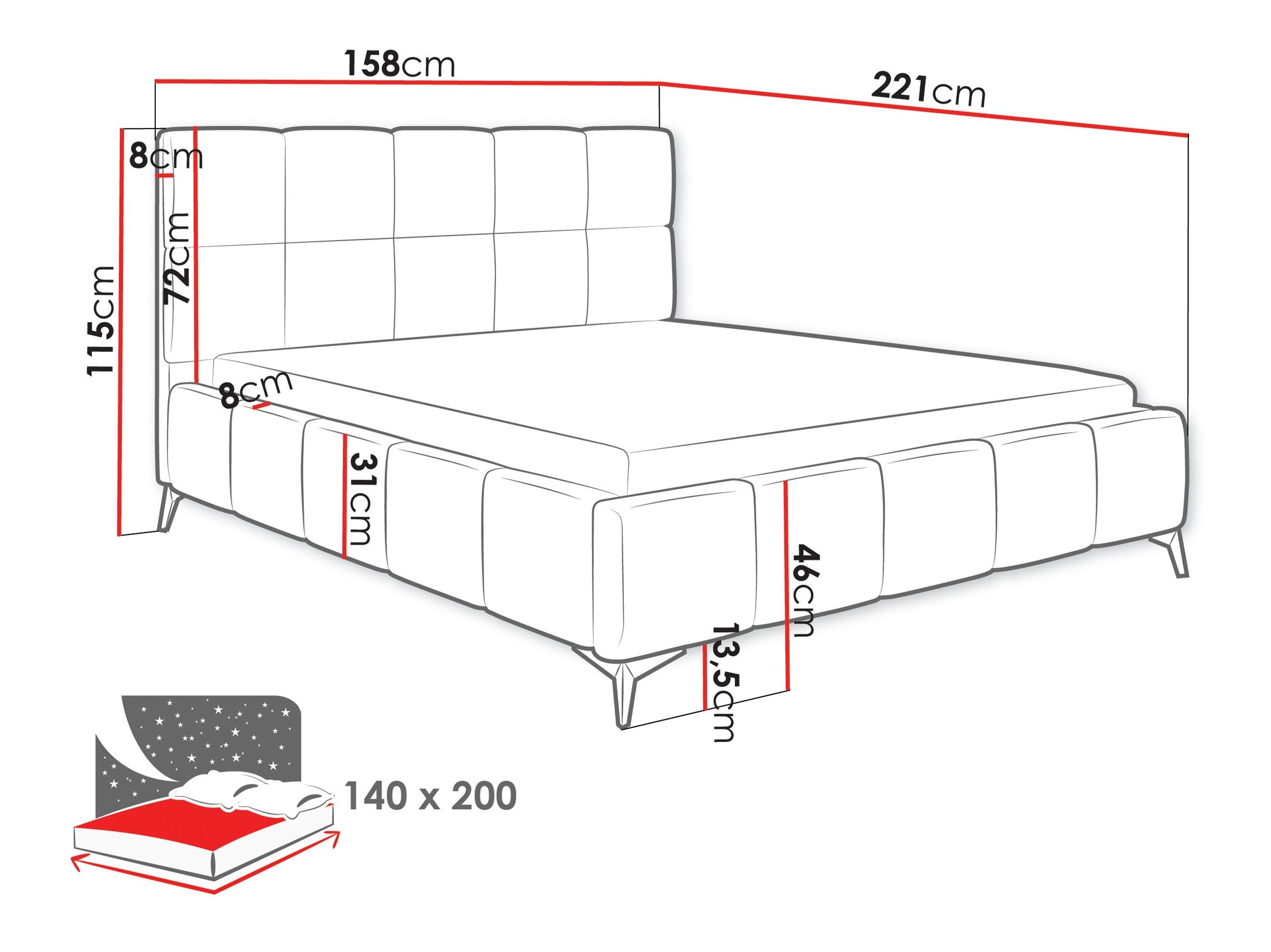 Bed Skokie 101 (Velluto 02)