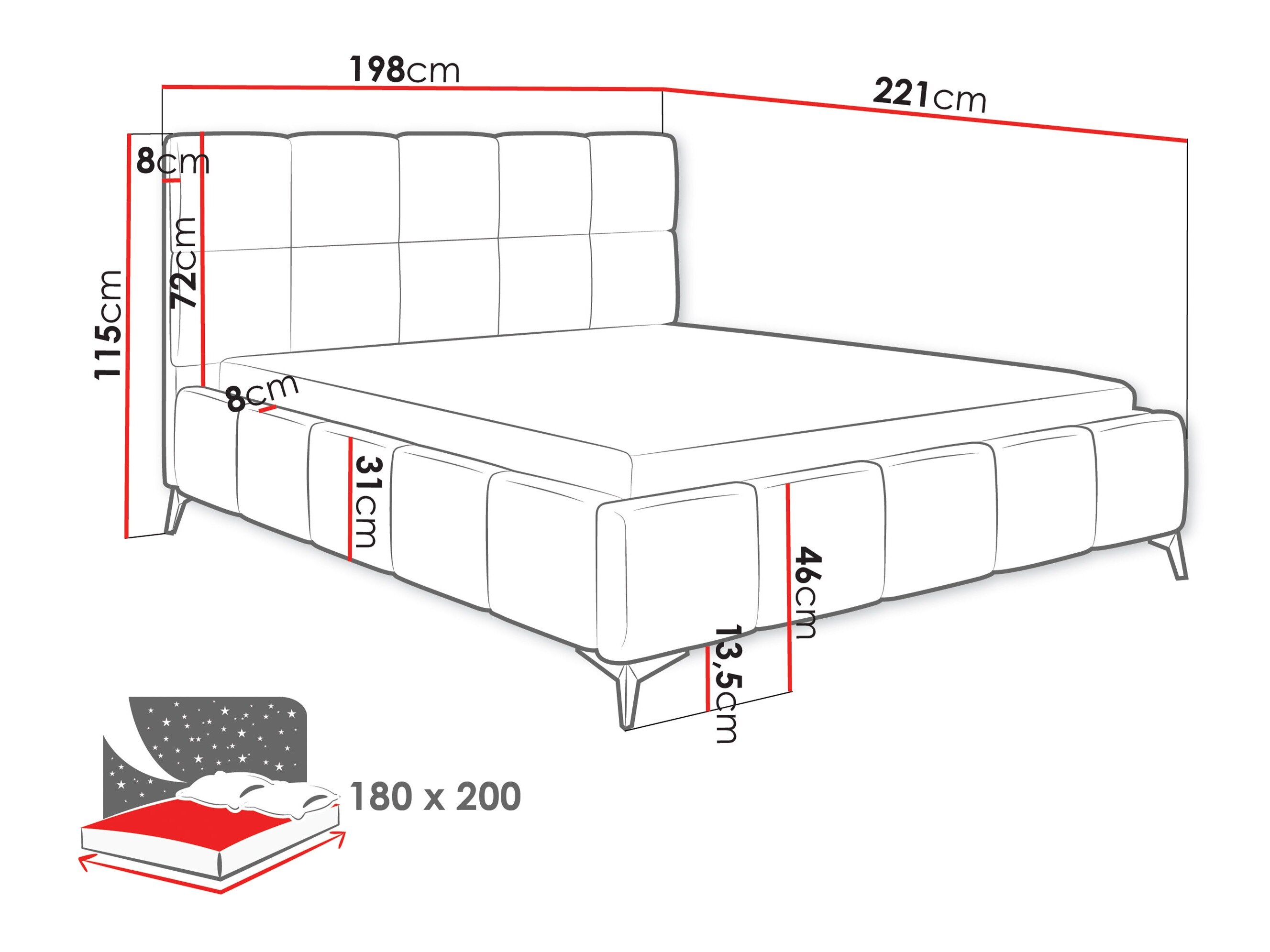 Bed Skokie 101 (Velluto 02)
