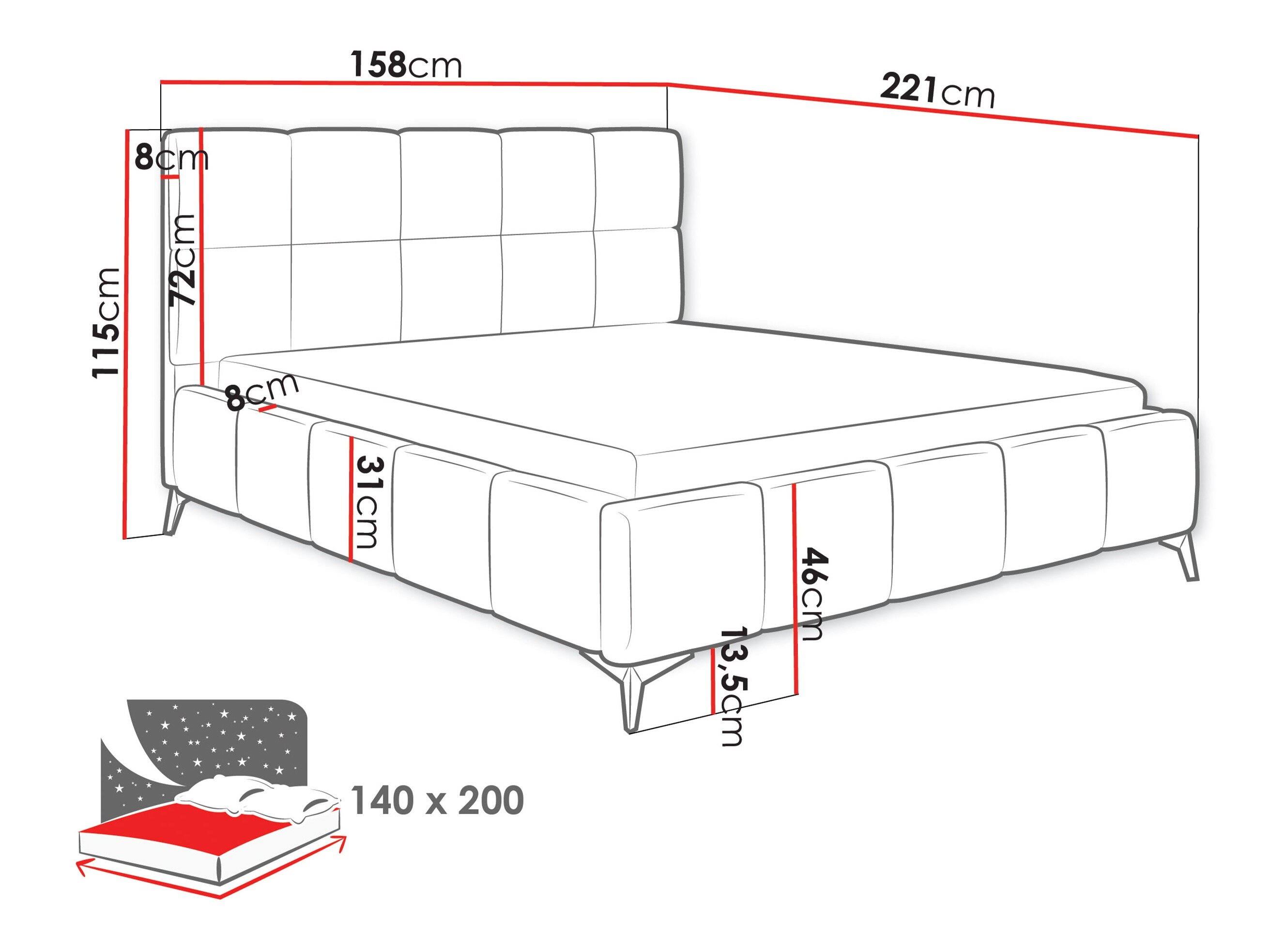 Bed Skokie 101 (Velluto 16)