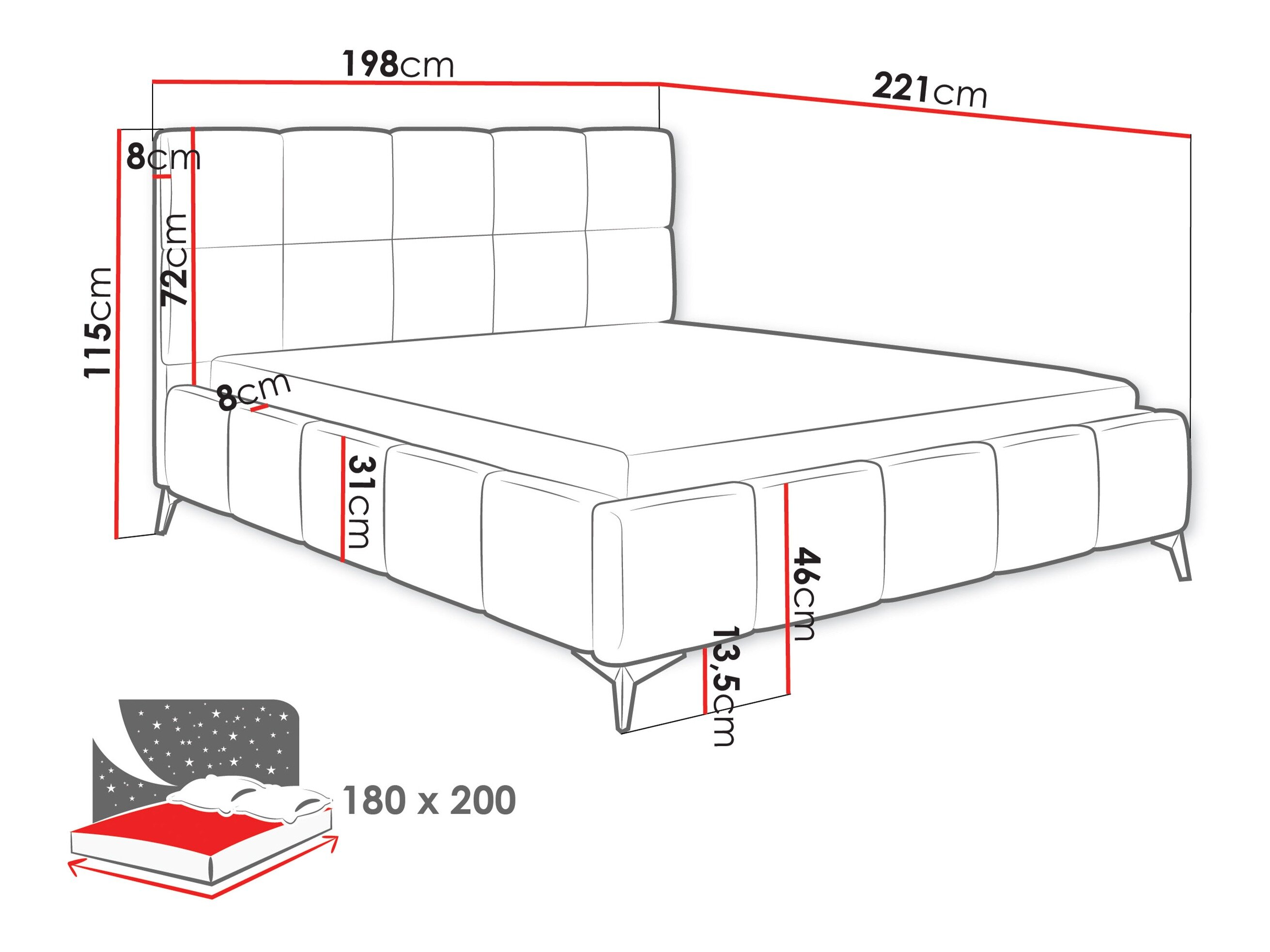 Bed Skokie 101 (Velluto 18)
