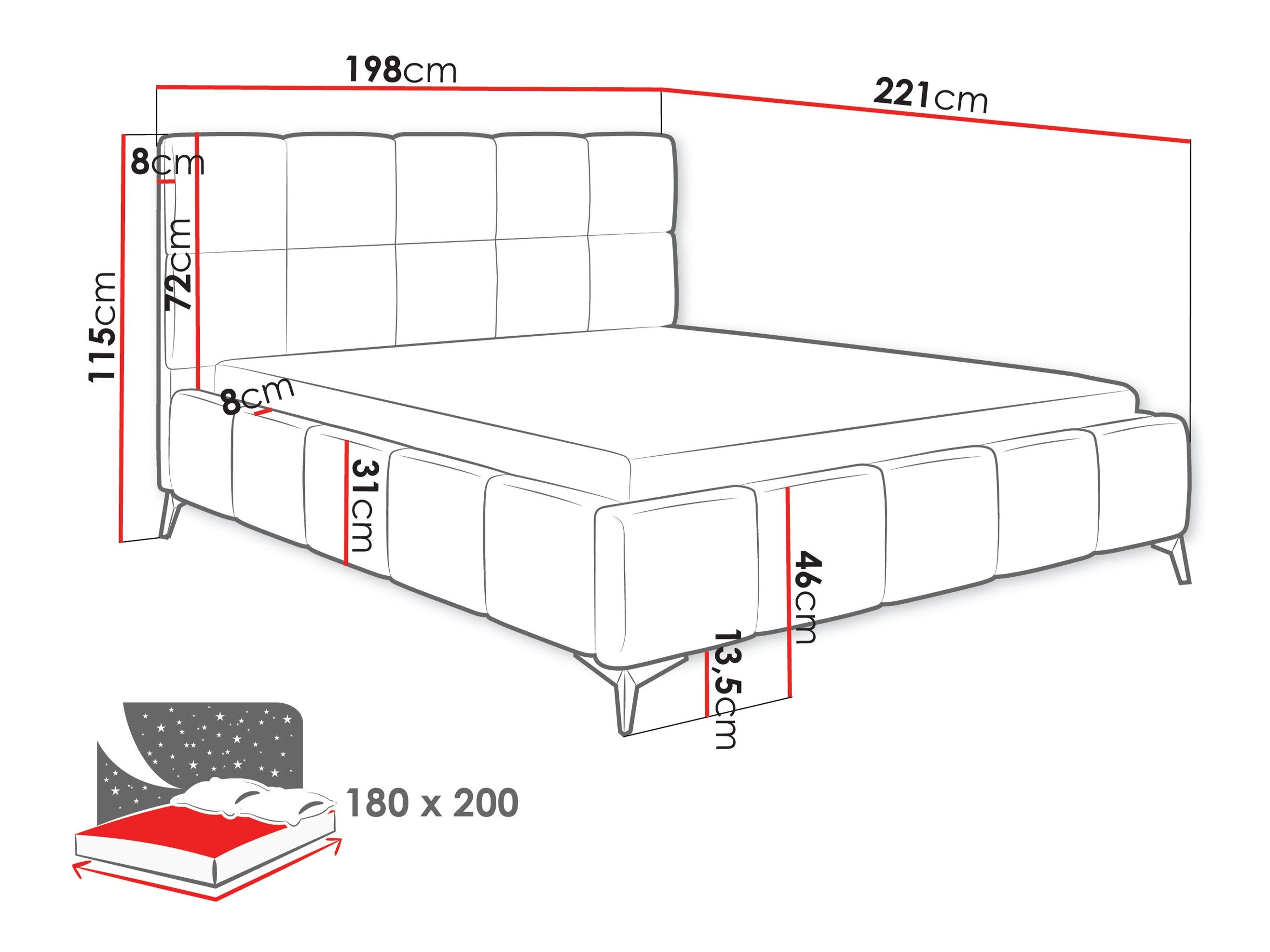 Bed Skokie 101 (Velluto 30)