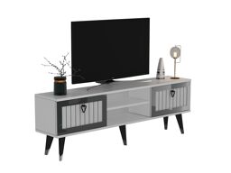 Comodă TV Asheboro 203 (Alb + Argint)
