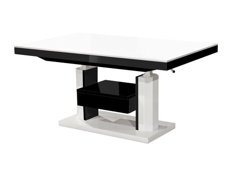 Transformeerbare salontafel Hoboken 100 (Glanzend wit + Glanzend zwart)