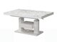 Transformeerbare salontafel Hoboken 100 (Wit marmer + Glanzend wit)