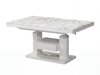 Transformeerbare salontafel Hoboken 100 (Wit marmer + Glanzend wit)