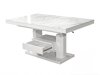 Transformeerbare salontafel Hoboken 100 (Wit marmer + Glanzend wit)
