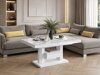 Transformeerbare salontafel Hoboken 100 (Wit marmer + Glanzend wit)