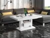 Transformeerbare salontafel Hoboken 100 (Wit marmer + Glanzend wit)