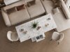 Transformeerbare salontafel Hoboken 100 (Wit marmer + Glanzend wit)