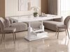 Transformeerbare salontafel Hoboken 100 (Wit marmer + Glanzend wit)