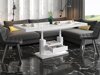 Transformeerbare salontafel Hoboken 100 (Wit marmer + Glanzend wit)