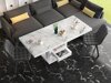 Transformeerbare salontafel Hoboken 100 (Wit marmer + Glanzend wit)