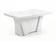 Tafel Hoboken 101 (Wit marmer + Glanzend wit)
