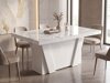 Tafel Hoboken 101 (Wit marmer + Glanzend wit)