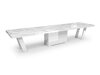 Tafel Hoboken 101 (Wit marmer + Glanzend wit)