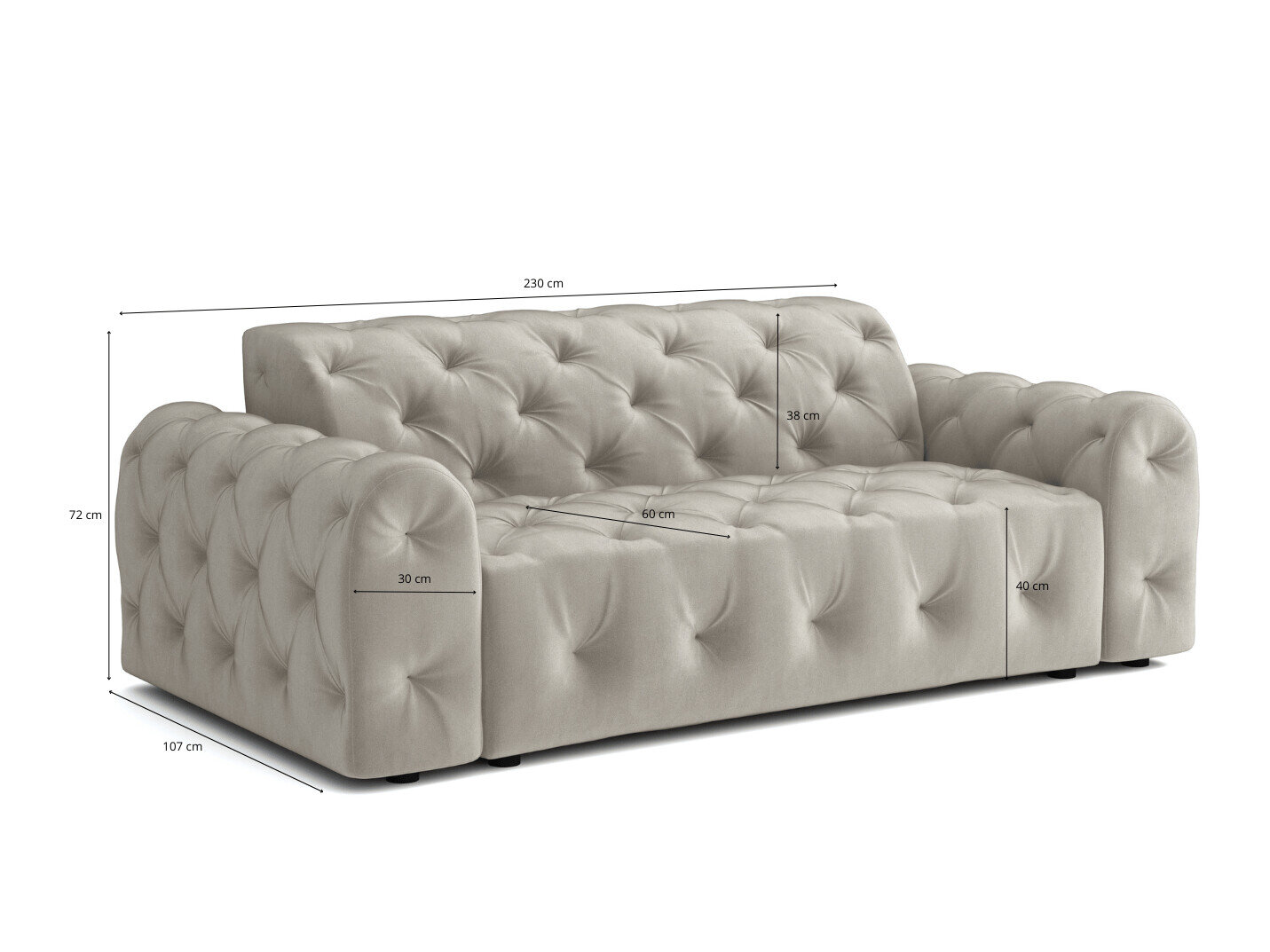 Kavč chesterfield Calexico 132 (Riviera 21)