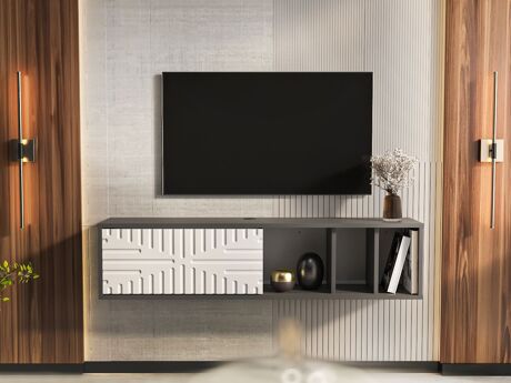 Mueble TV Asheboro 217 (Blanco + Antracita)