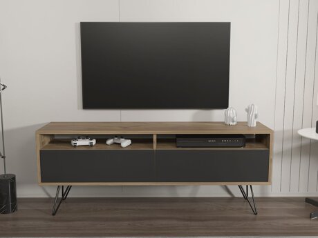 TV-omarica Asheboro 215 (Črna + Oreh)