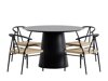 Tafel en stoelen set Dallas 5326 (Zwart)