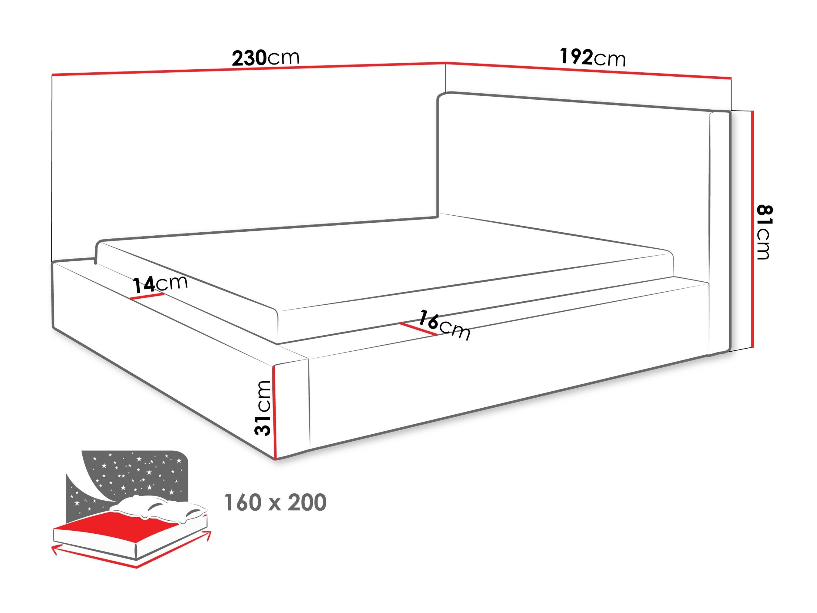 Bed TrendyNest Cervara I (Bella 60)