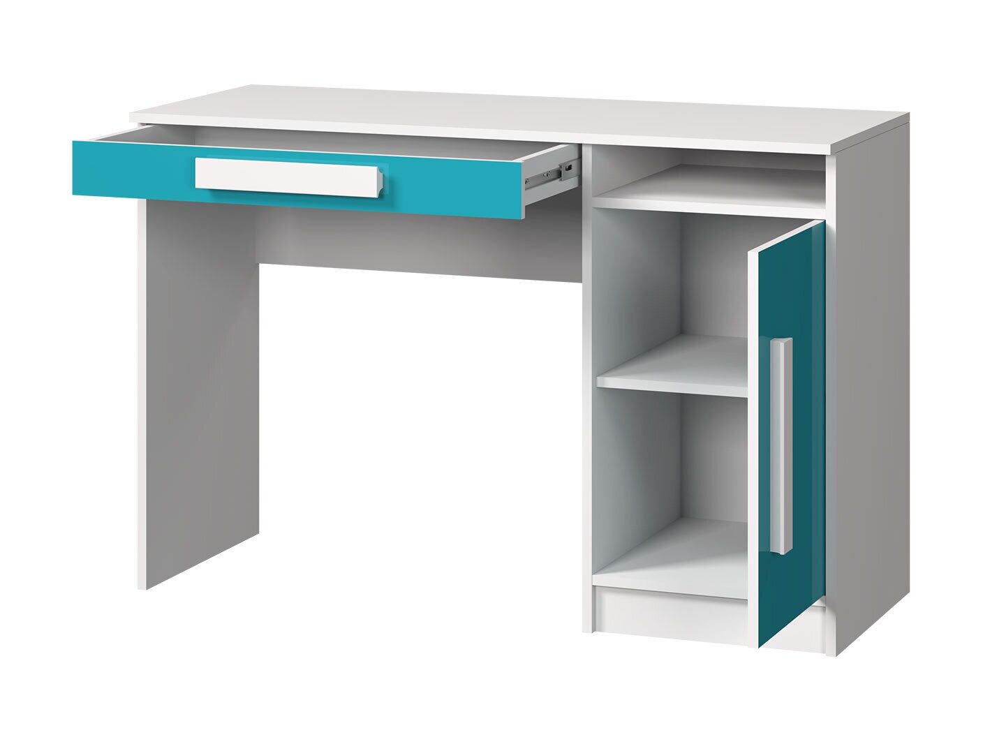 Bureau Merevari 100 (Wit + Glanzend wit + Grijs)