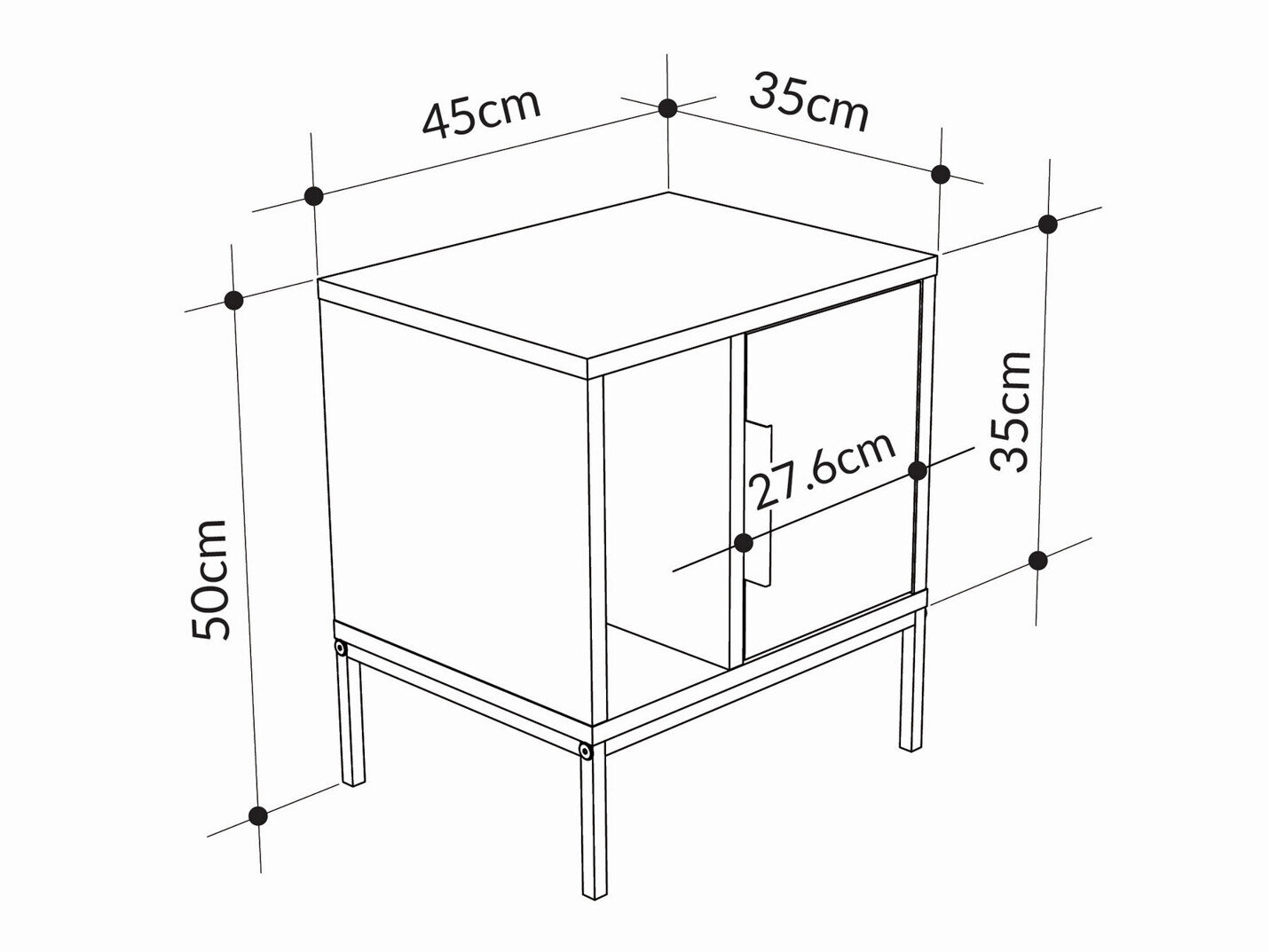 Noćni ormarić Kailua 2801 (Bijela)
