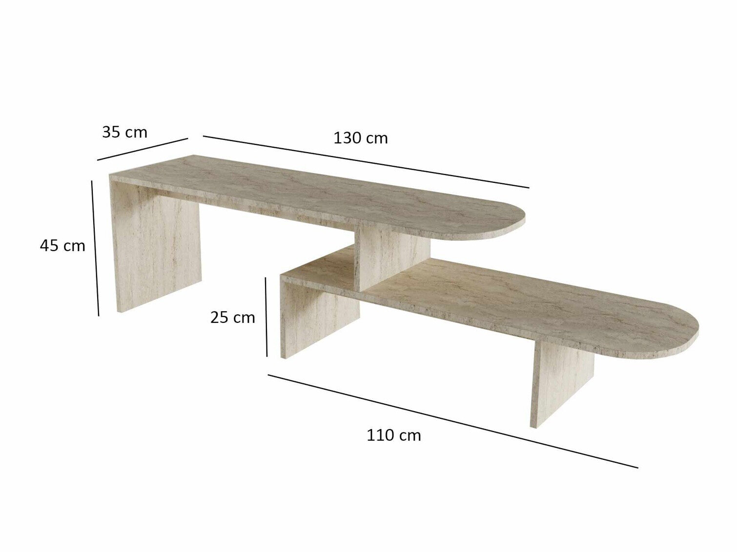 TV komoda Kailua 2818 (Svetli travertin)