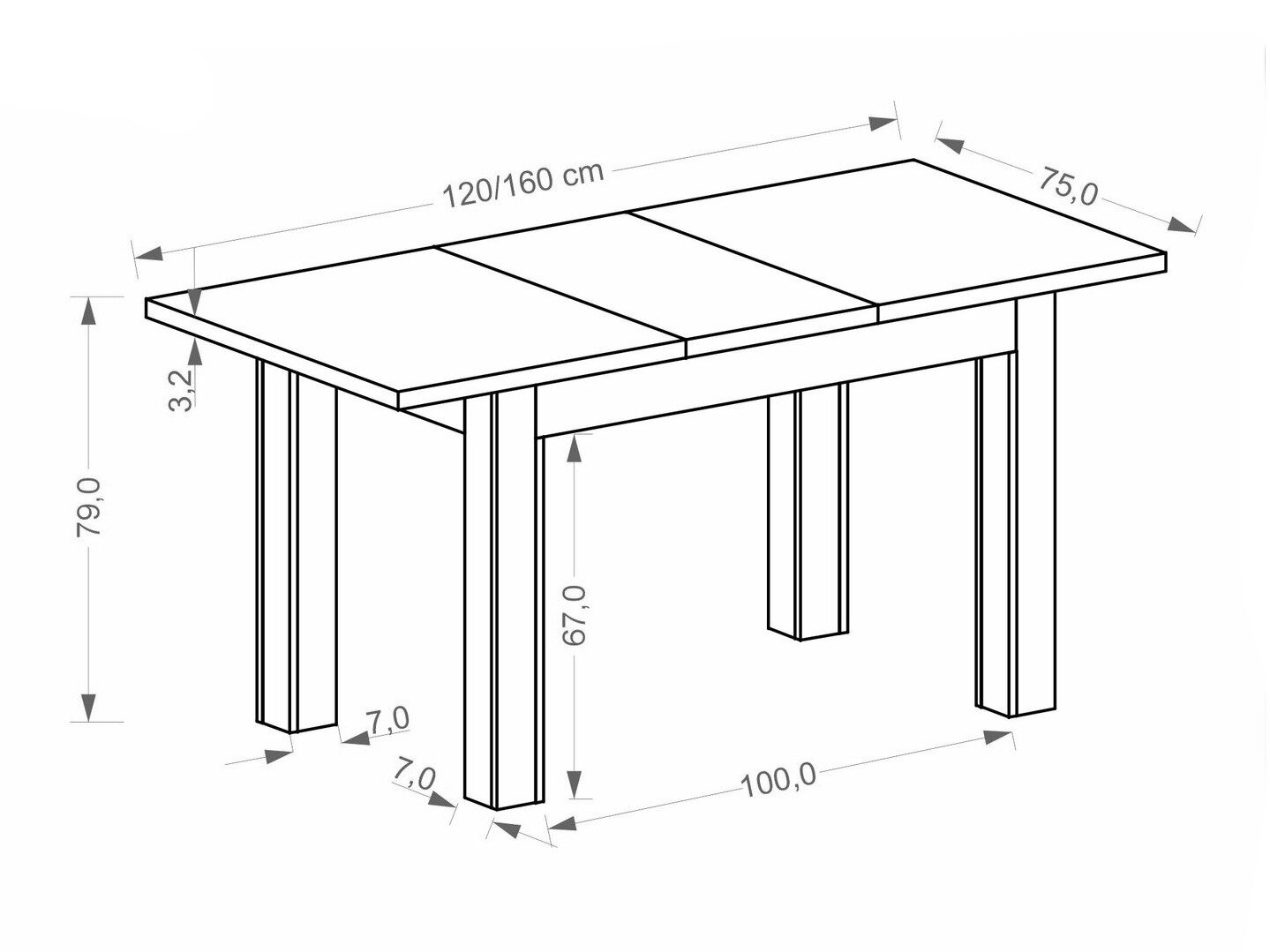 Tafel Houston 2165 (Artisan eiken + Zwart)