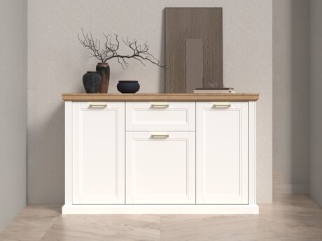 Komoda Solevu 102 (Bijela + Svijetli orah)