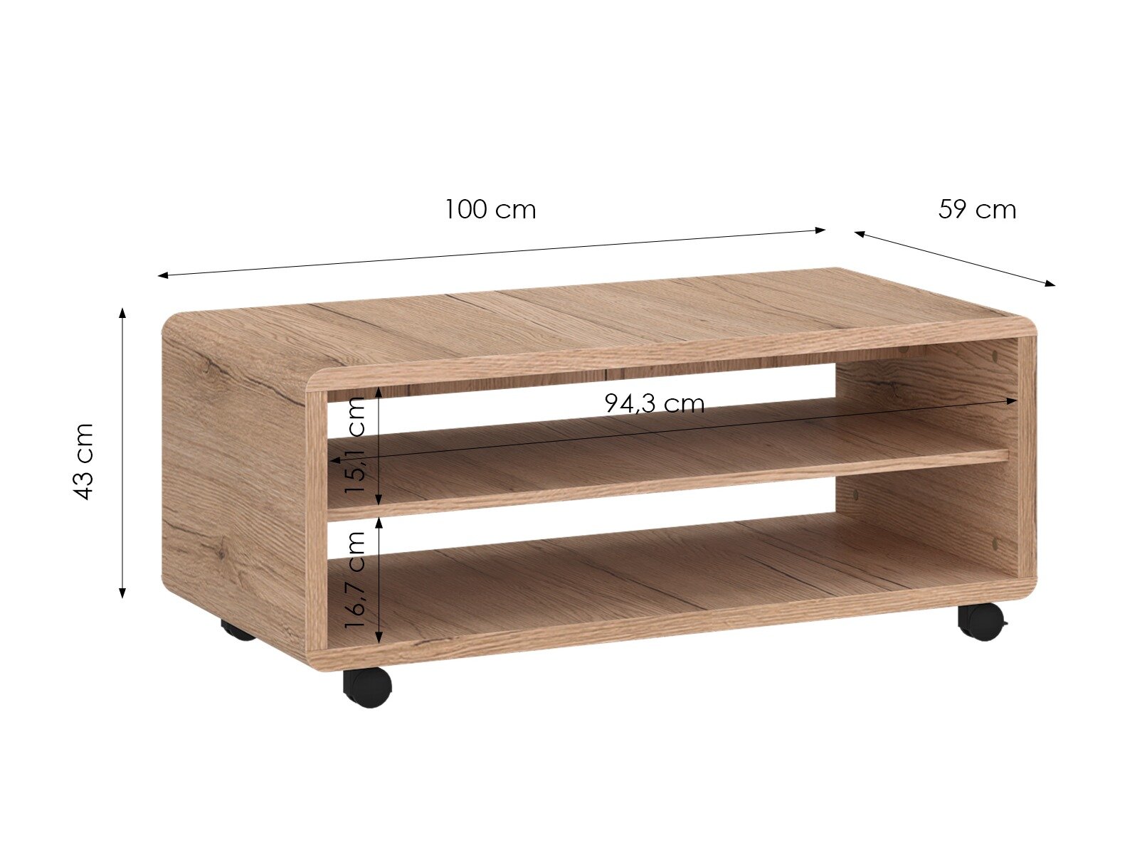 Salontafel Ontario 239 (San Remo eik)
