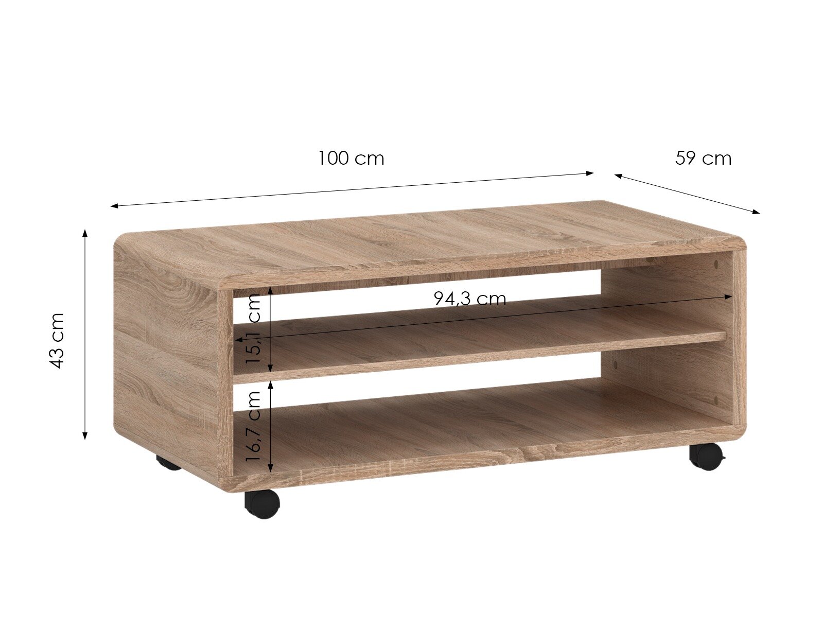 Salontafel Ontario 239 (Sonoma eik)