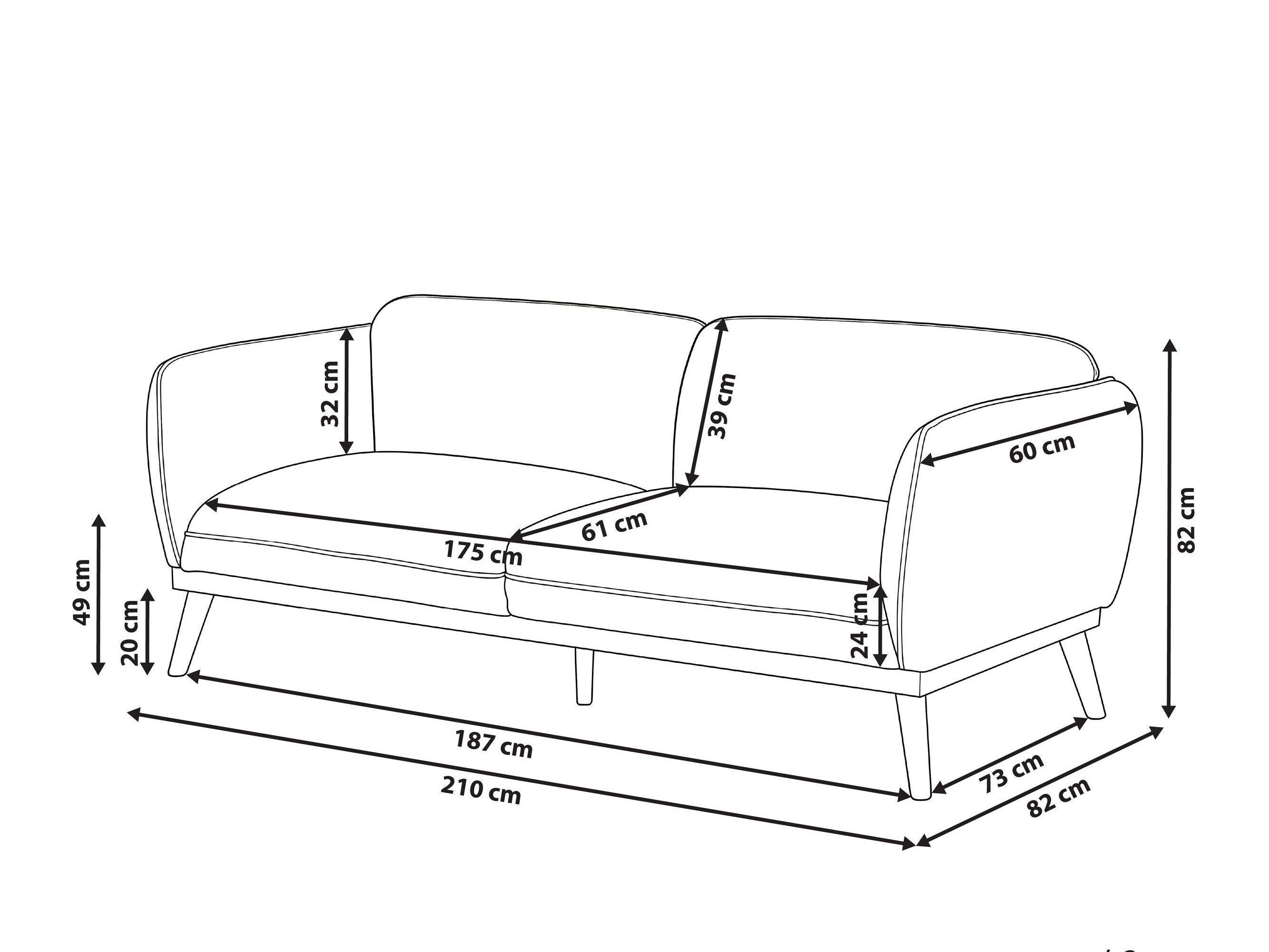 Sofa Berwyn 3341 (Mėlyna)