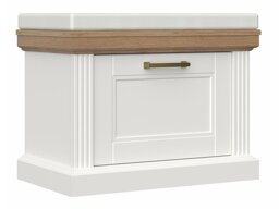 Dulap pantofi Solevu 115 (Alb + Nuc deschis)