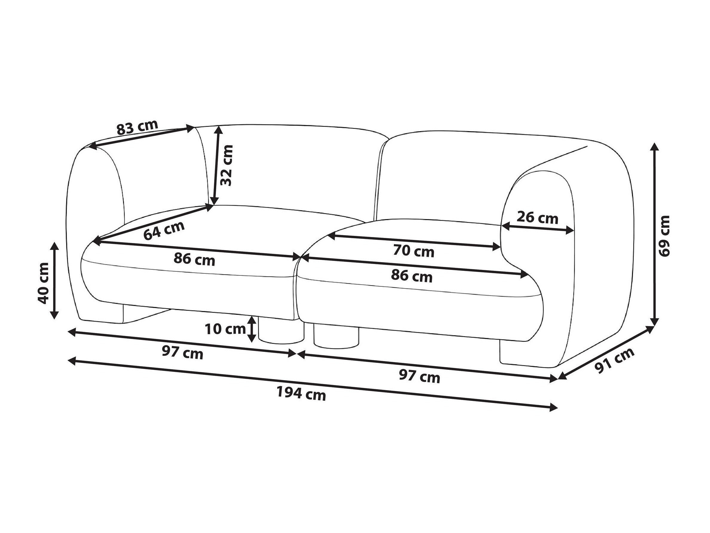 Modularna sofa Torevaru 101 (Bež)