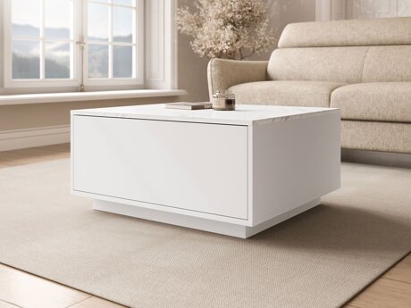 Salontafel Comfivo Unda (Wit marmer + Wit)