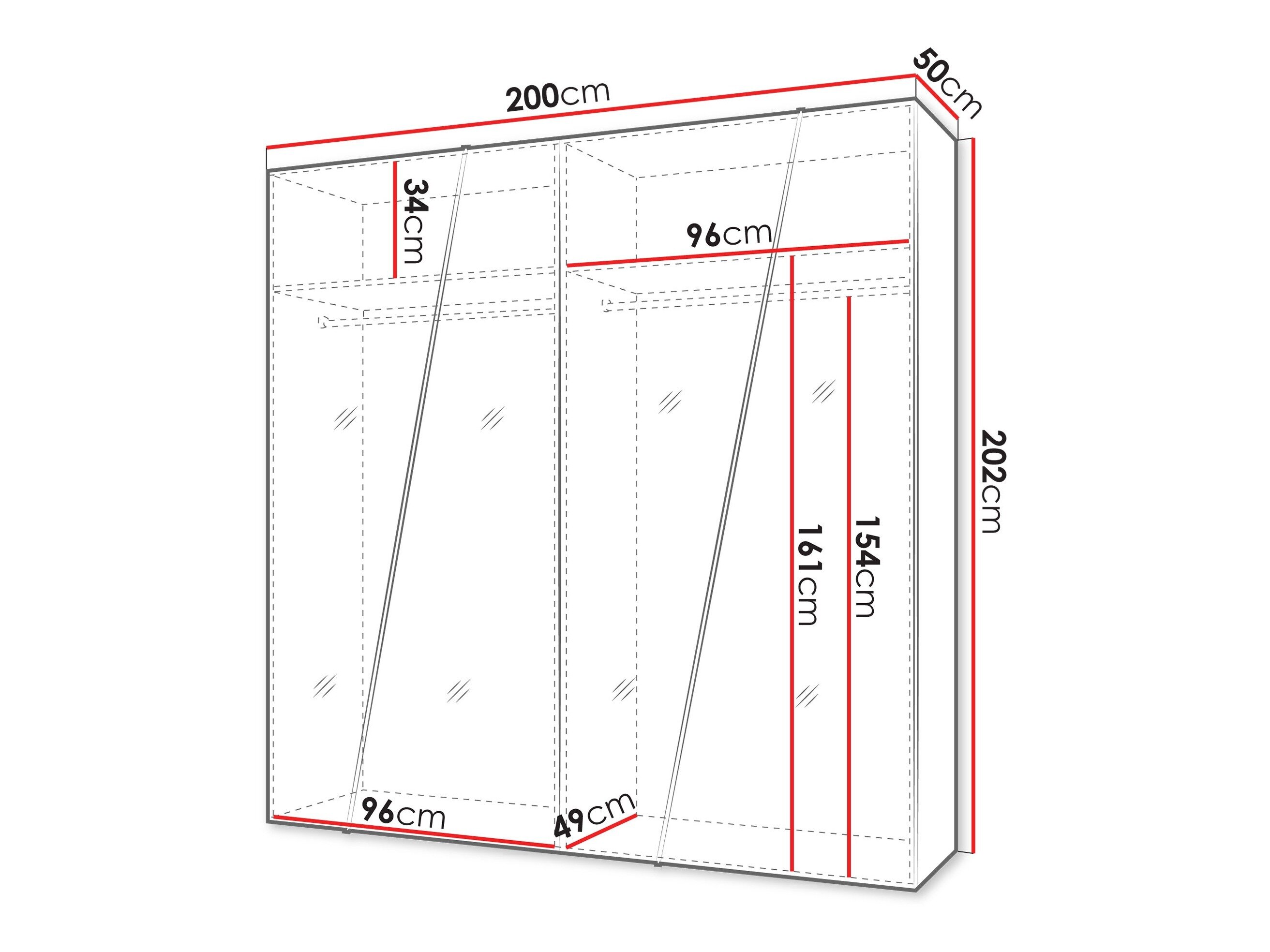 Riidekapp Hartford 636 (Valge)
