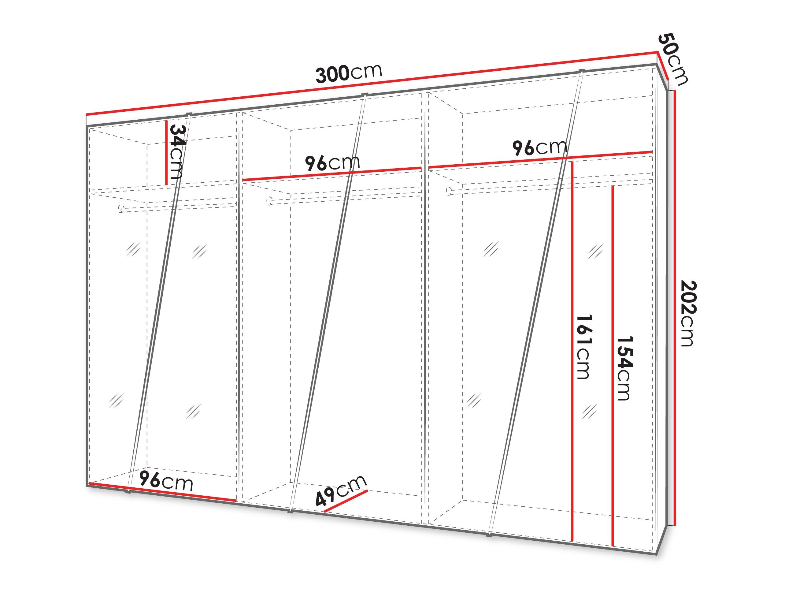 Kledingkast Hartford 643 (Zwart)