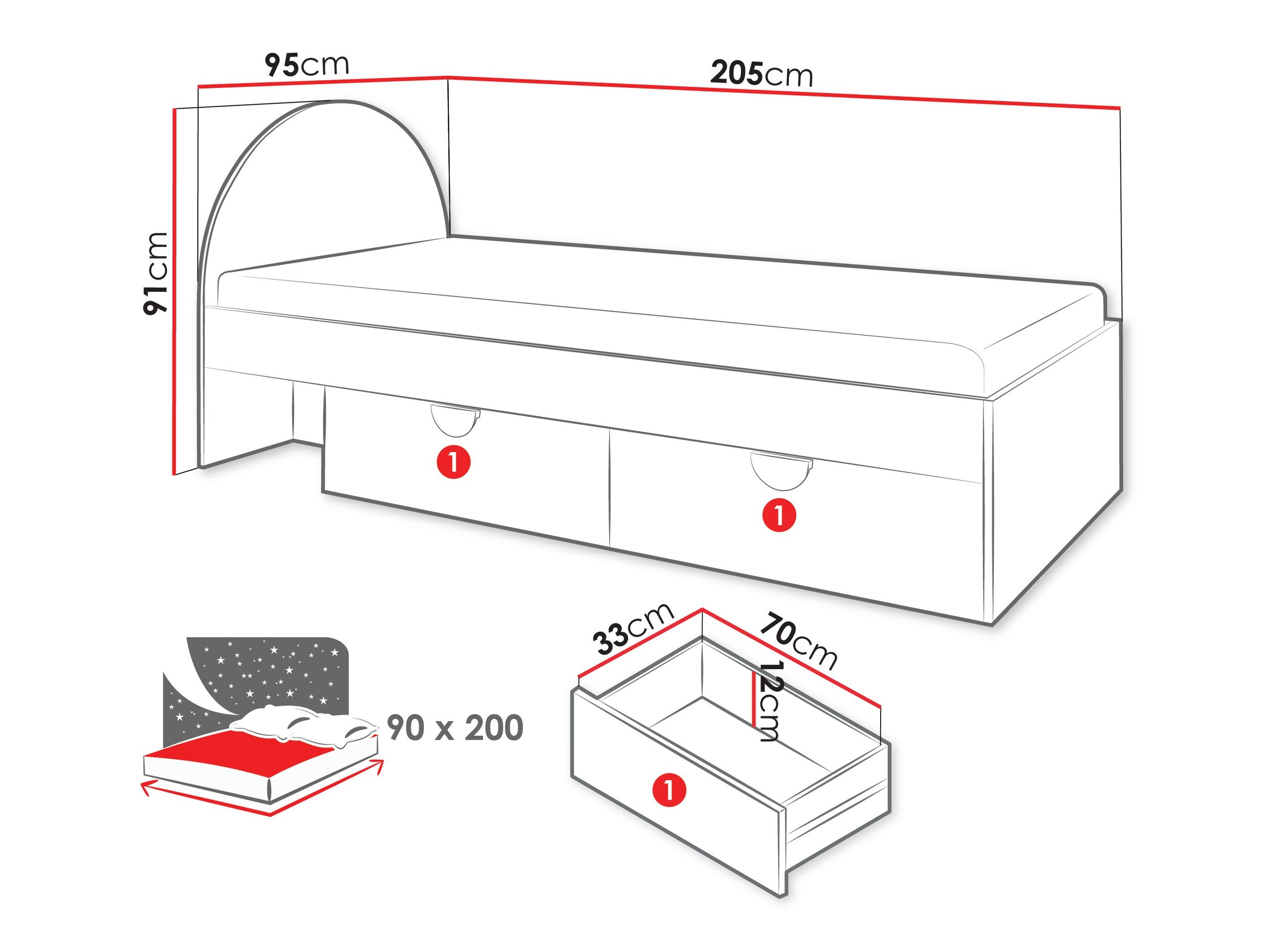 Bed Fivelbi 111 (Roze)