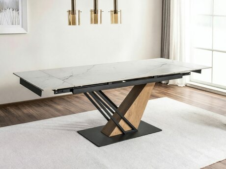 Tafel Detroit 996 (Wit marmer + Eiken)