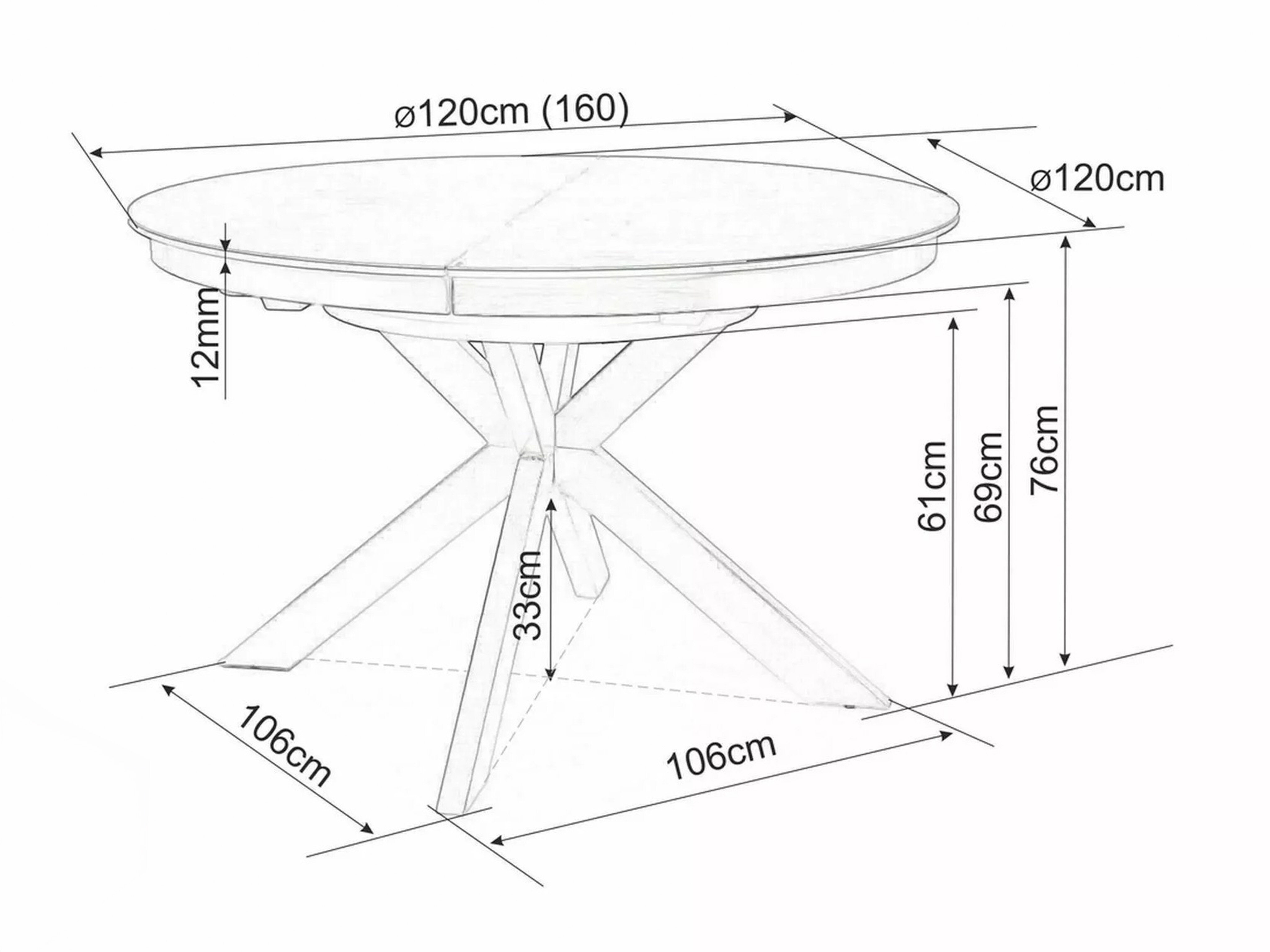 Tafel Detroit 998 (Zwart + Beige)