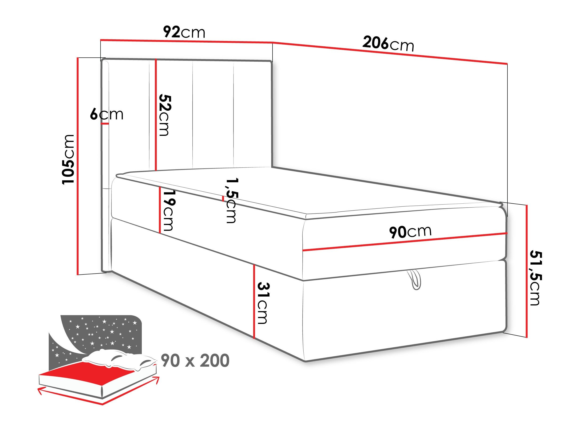 Boxspring Oppidum I (Polo 894)
