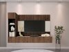 Woonkamerset Comfivo Salix II (Notenhout + Licht Travertine)