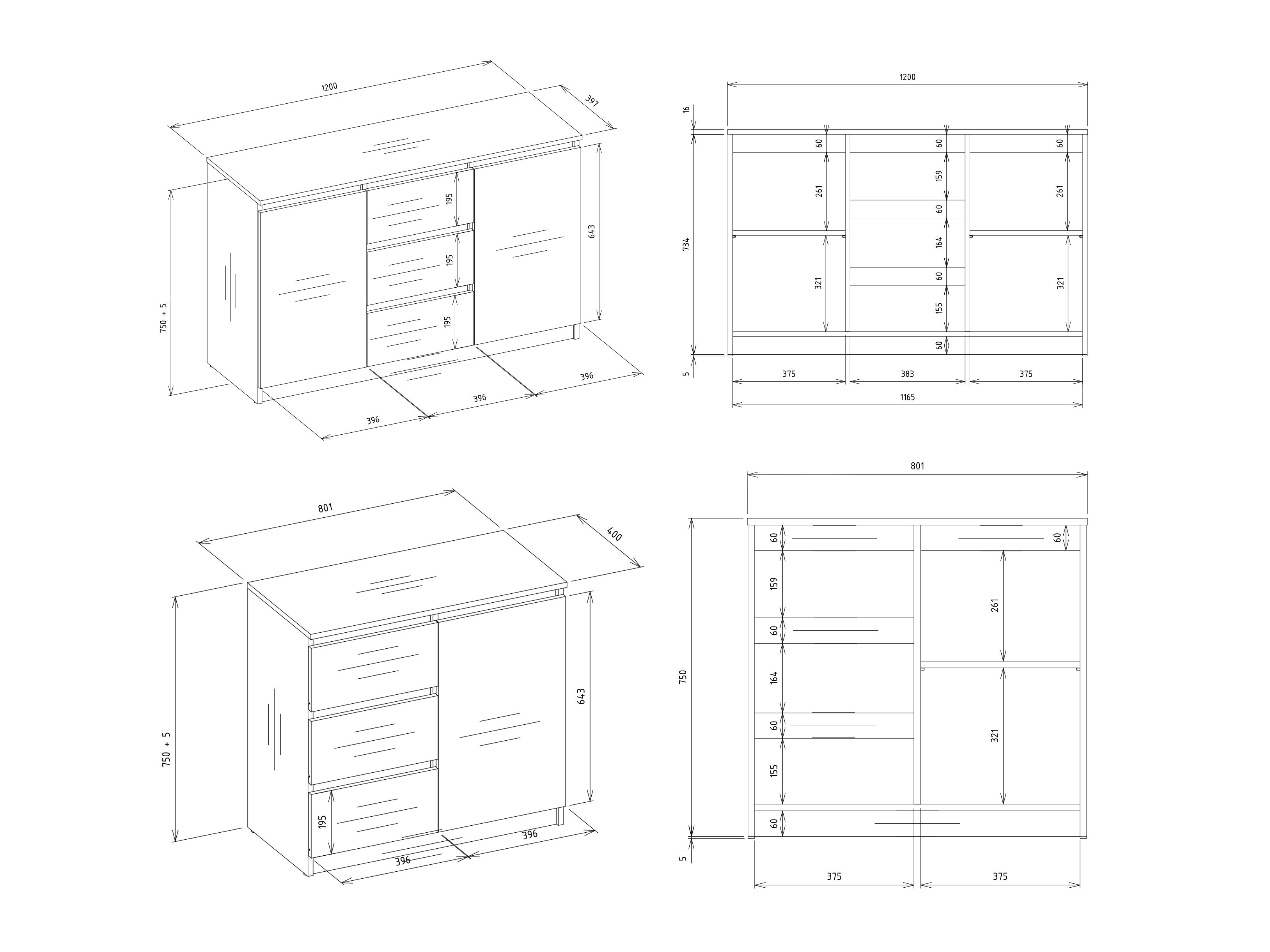 Ladekast Elbvelu 109 (Wit)