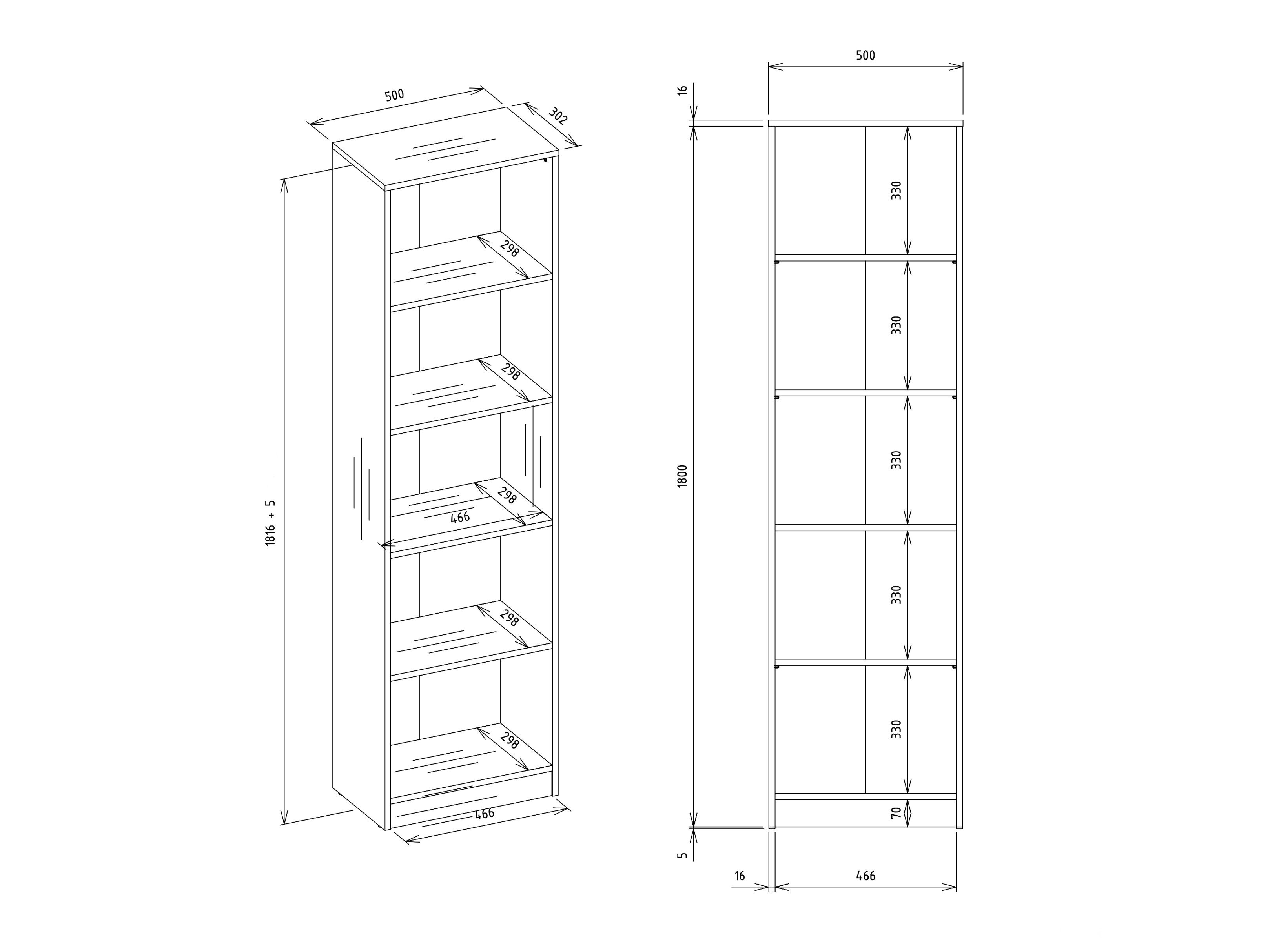 Boekenkast Mandeville 188 (Wit)