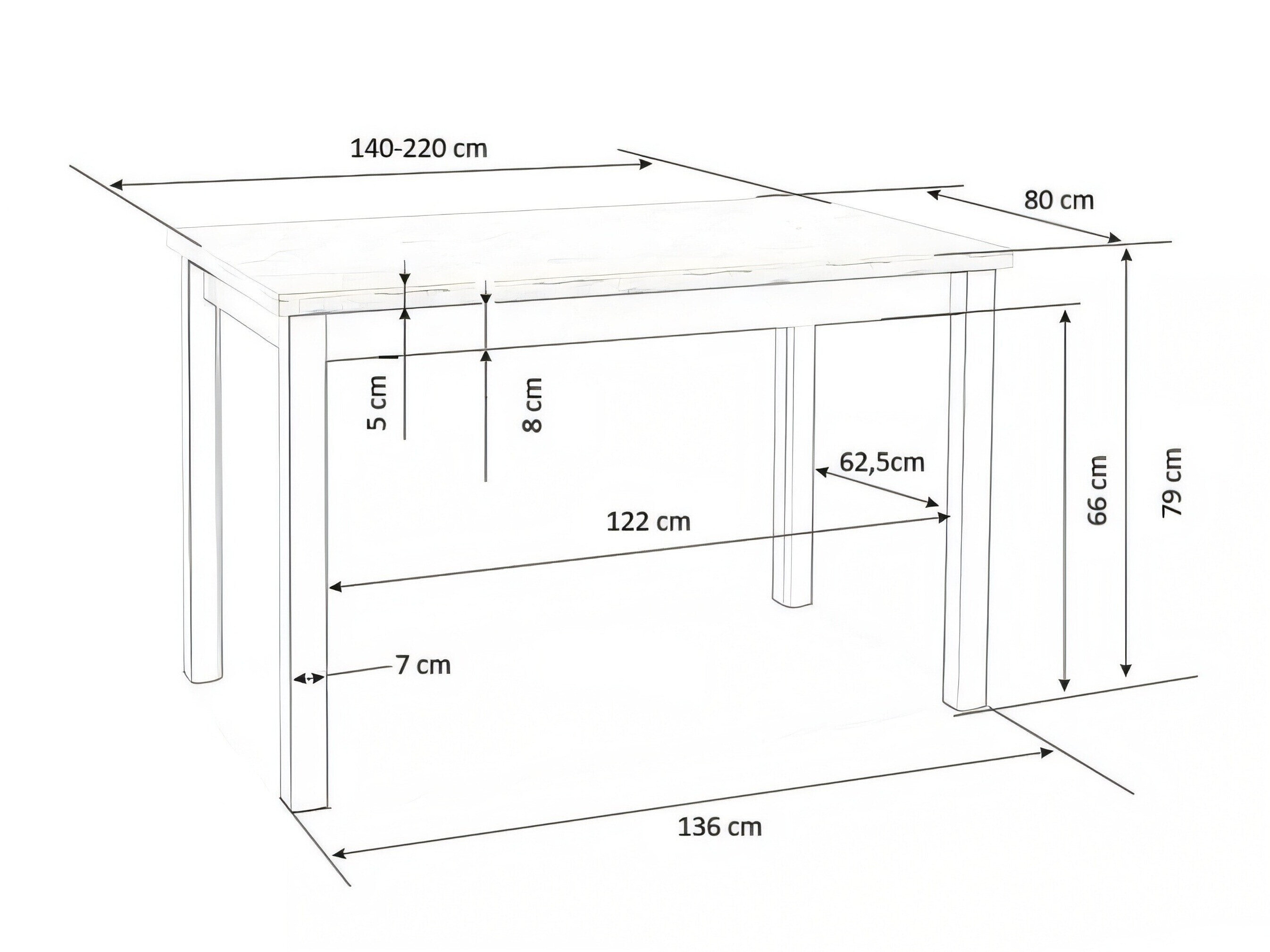 Tafel Houston 559 (Craft eiken + Zwart)