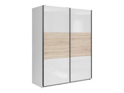 Kledingkast Livevaro 117 (Glanzend wit + Sonoma eik)