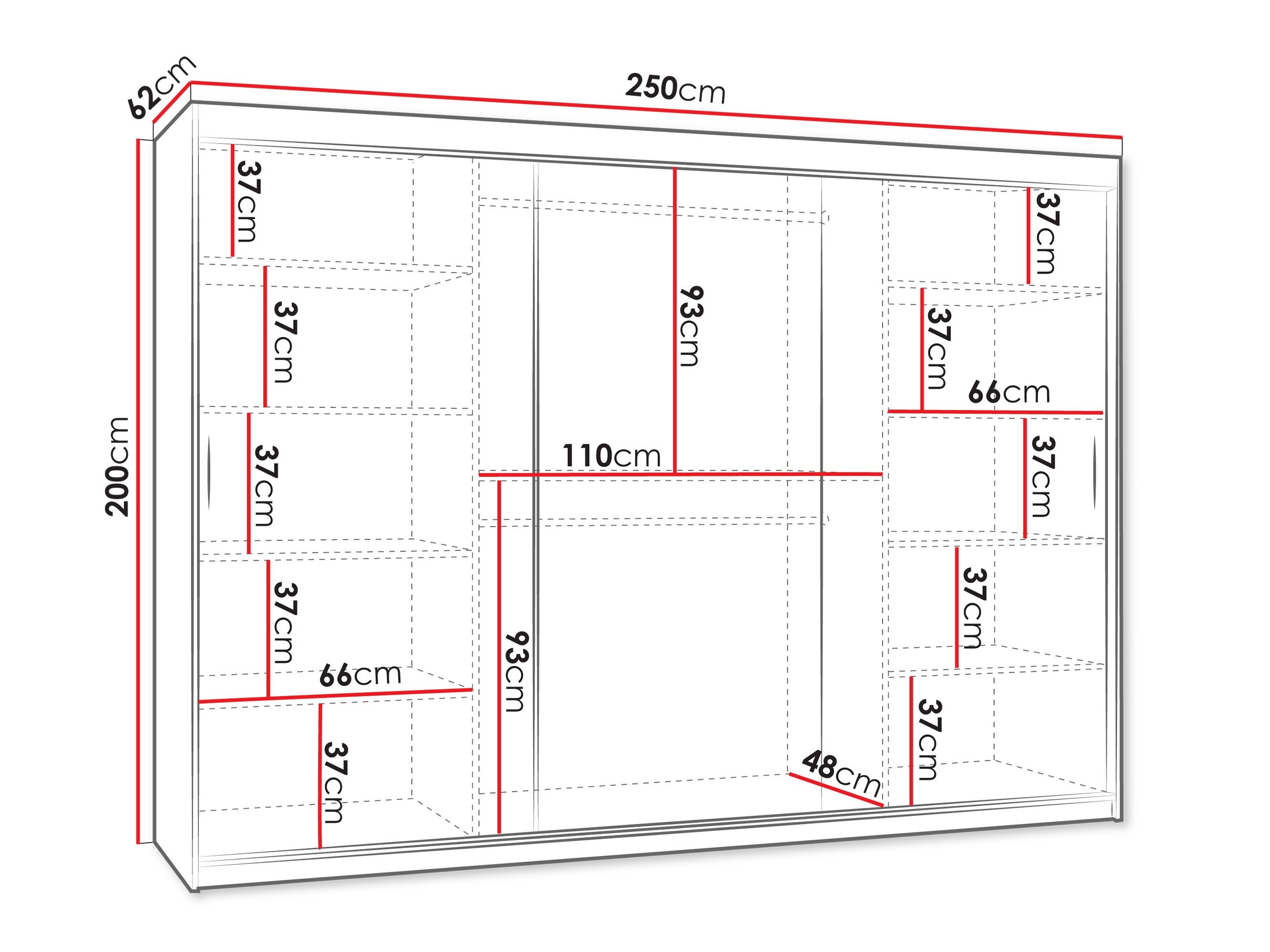 Kledingkast Hartford 497 (Notenhout)