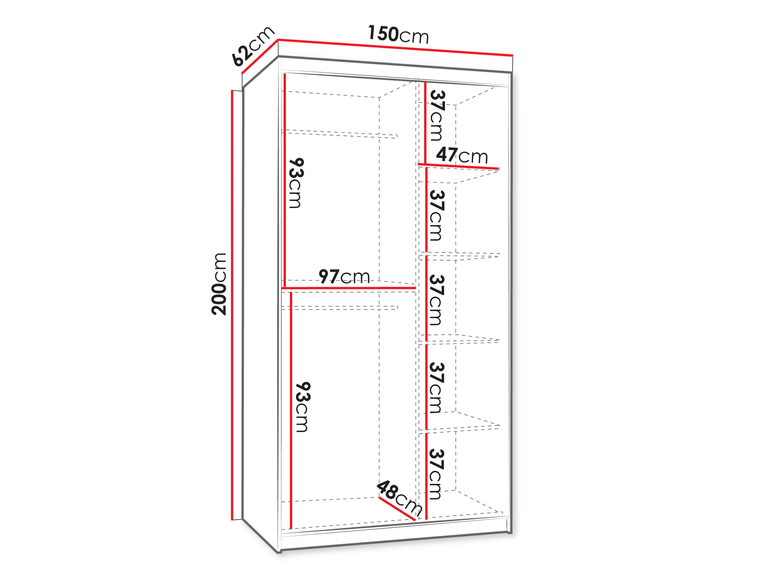Kledingkast Hartford 502 (Wit)