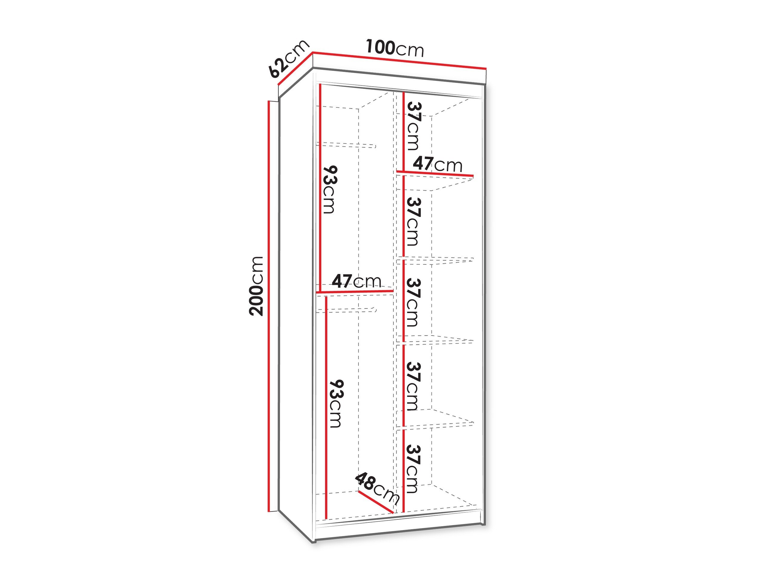 Kledingkast Hartford 505 (Zwart)